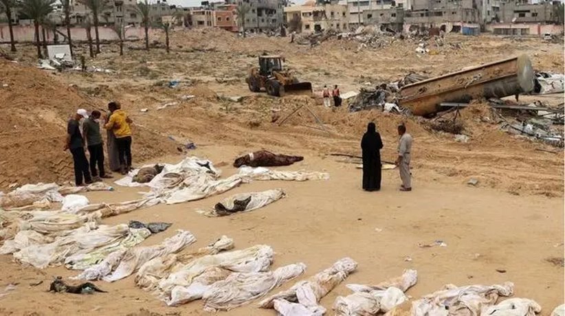 巴勒斯坦民防部门称，在加沙纳赛尔医院乱葬坑发现近400具尸体