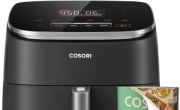 Cosori 9-in-1 TurboBlaze Air Fryer 6 Qt, Premium Ceramic Coating, 90°–450°F, Precise Heating for Even Results, Air Fry, Roast, Bake, Broil, Dry, Frozen, Proof, Reheat, Keep Warm, 120V, Dark Gray