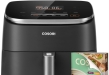 Cosori 9-in-1 TurboBlaze Air Fryer 6 Qt, Premium Ceramic Coating, 90°–450°F, Precise Heating for Even Results, Air Fry, Roast, Bake, Broil, Dry, Frozen, Proof, Reheat, Keep Warm, 120V, Dark Gray