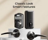 Veise 无钥匙入户门锁，带 2 个把手 - 电子键盘门栓，易于安装的智能数字前门锁套装，哑光黑